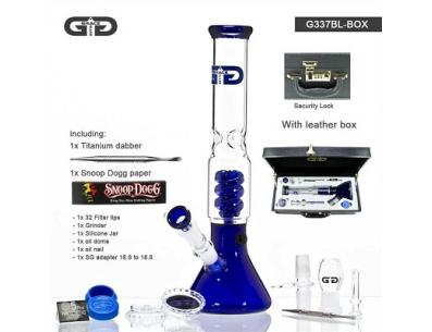 GG Blue Beaker Leather Box | Grace Glass | SpbBongs.com GG Blue Beaker Leather Box | Grace Glass | SpbBongs.com