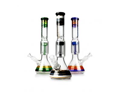 Single Tree Perc Beaker Bong with Gold Lines | Phoenix Star | SpbBongs.com