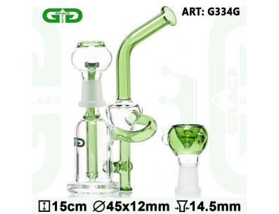 Saxo Grace Glass Mini Bubbler Recycler | Grace Glass | SpbBongs.com